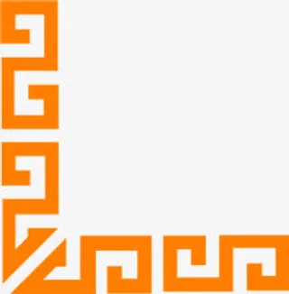 黄色中式边框装饰免抠