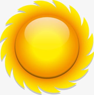 旋转卡通金太阳素材图免抠