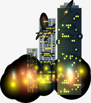 城市灯光效果元素免抠