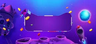 618年中大促销卡通彩球天猫蓝色背景高清