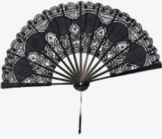 黑色蕾丝扇子免抠