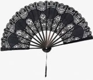 黑色蕾丝扇子免抠