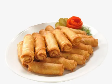 玫瑰摆盘炸春卷免抠