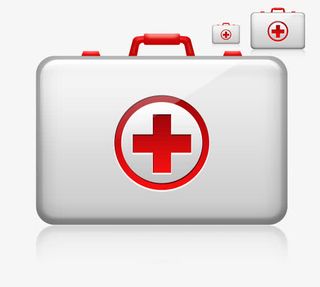 立体白色急救箱医药箱免抠