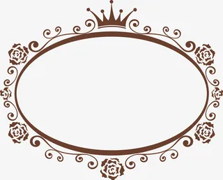 咖啡色圆圈框架免抠