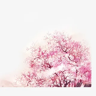 粉色樱花树免抠