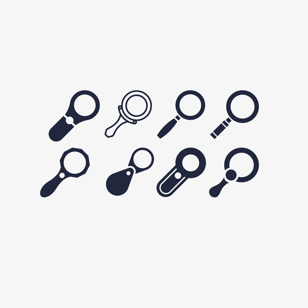 矢量卡通放大镜剪影图标免抠