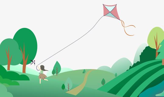 春回大地放风筝免抠