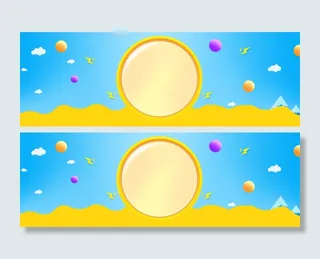 扁平化蓝黄色清新大气立体球背景图高清