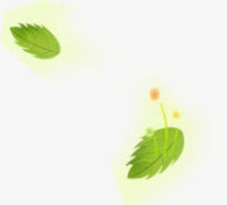 春天季节树叶漂浮免抠