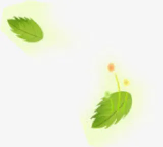 春天季节树叶漂浮免抠