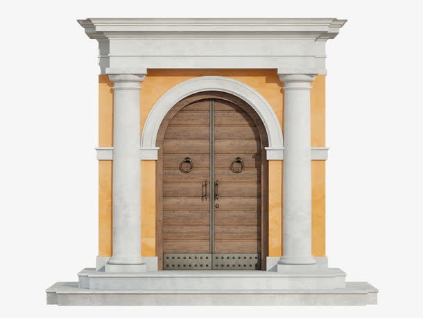 古朴的罗马门柱免抠