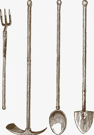 耕地矢量人工农具免抠