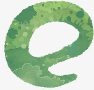 绿色底纹墨迹字母w免抠