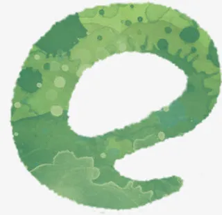 绿色底纹墨迹字母w免抠