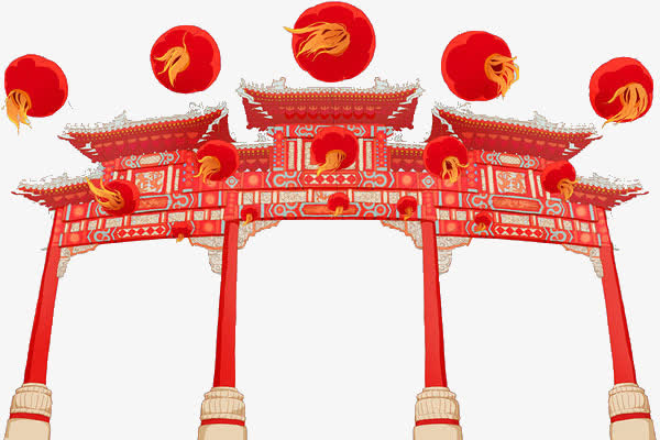 红色牌坊免抠