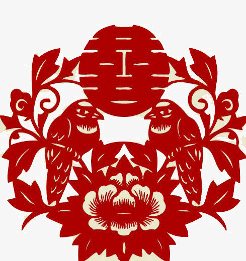 中国风喜鹊剪纸免抠