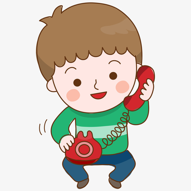 正在打电话的小男孩免抠