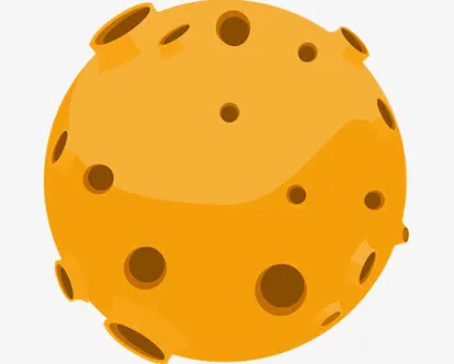 黄色手绘卡通星球免抠