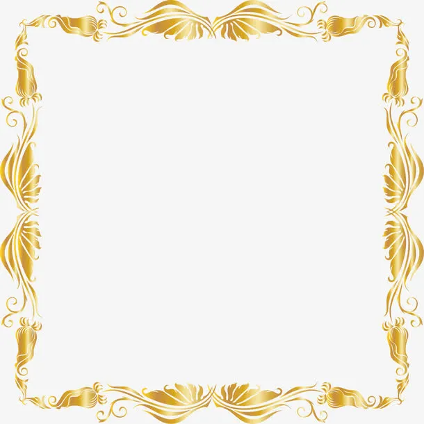 奢华金色花纹免抠