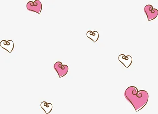 手绘粉色爱心图标免抠