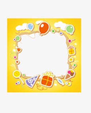 儿童花纹边框免抠