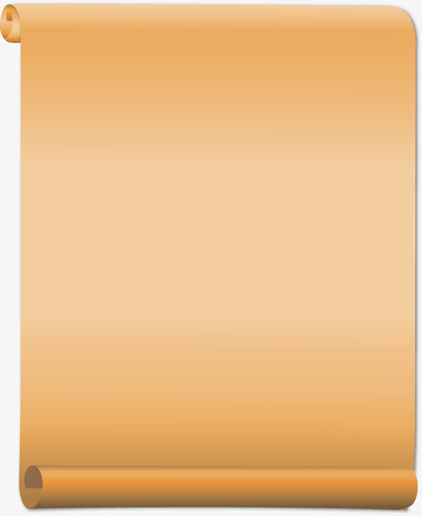 矢量手绘牛皮纸卷轴免抠