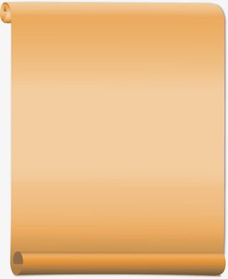 矢量手绘牛皮纸卷轴免抠