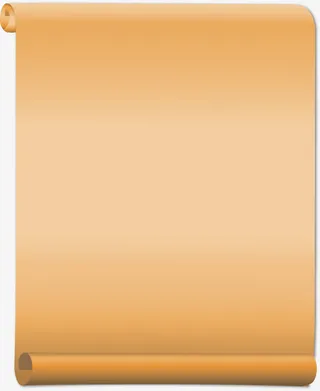 矢量手绘牛皮纸卷轴免抠