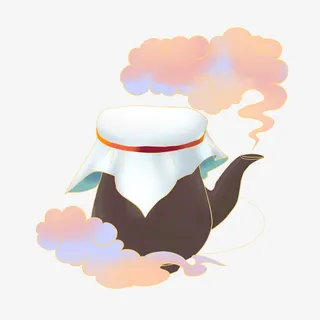 国潮风金色祥云罐子免抠