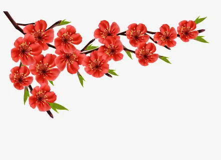 可爱小清新装饰海报装饰桃花朵朵免抠