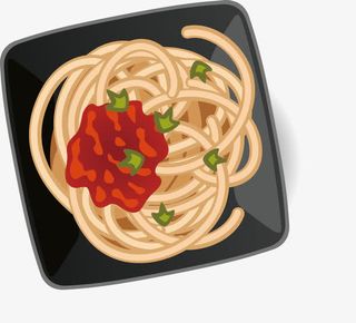 手绘炒面美味充饥免抠