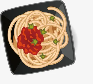 手绘炒面美味充饥免抠