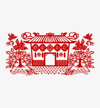 中国年画剪纸素材免抠