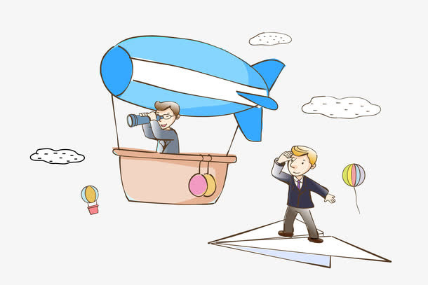 站在纸飞机上眺望的人免抠