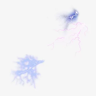 蓝色 白色高清PNG闪电免抠