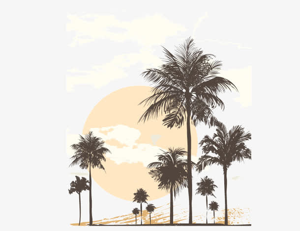 树木剪影背景装饰