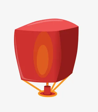 过年春节元素孔明灯免抠