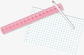 学习用品粉色尺子免抠