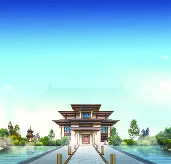 房地产 中式房屋背景高清