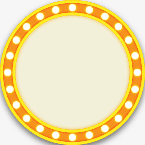 橙色霓虹灯招牌免抠