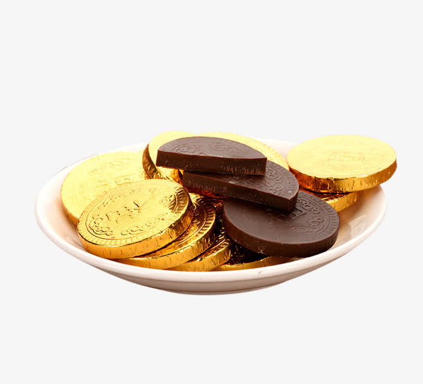 金币黑巧克力免抠