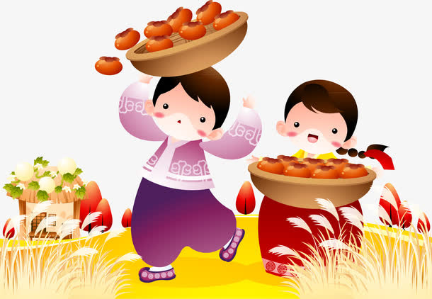 摘柿子的女孩免抠