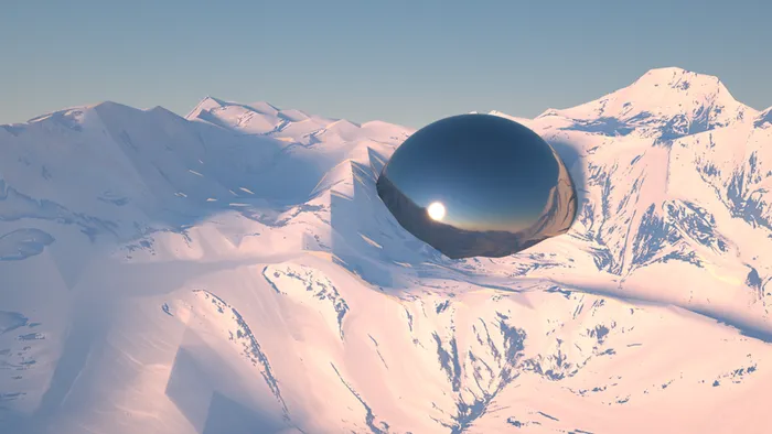 C4D科技雪山异物高清