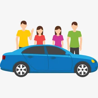 手绘汽车人物免抠