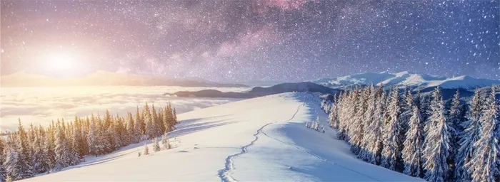 雪地梦幻海报banner背景高清
