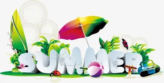 summer  夏天 字体免抠