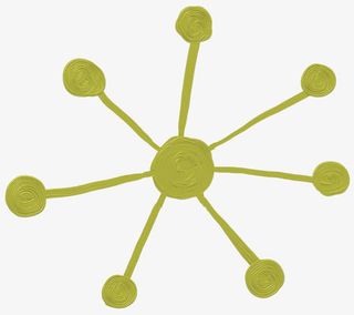 彩色线条素材线条形状 手绘花朵免抠