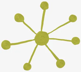 彩色线条素材线条形状 手绘花朵免抠