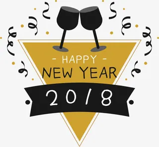 年三角形标签免抠